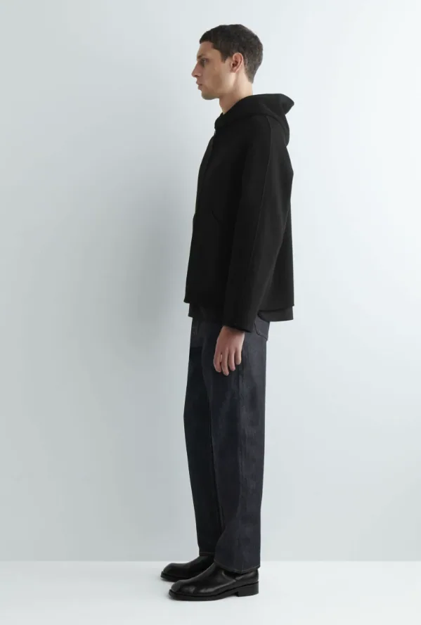 Sweat à capuche en coton Pima pour hommes, fermeture éclair complète, doux et chaud