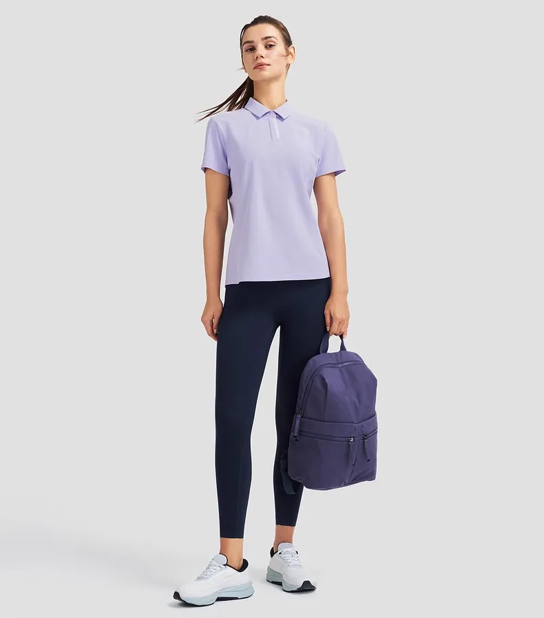 POLO para entrenamiento al aire libre con protección solar y manga corta sin costuras para mujer
