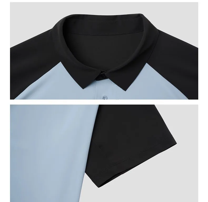 POLO à manches courtes pour hommes, séchage rapide, sans couture, refroidissement, Protection UV, pour le Fitness