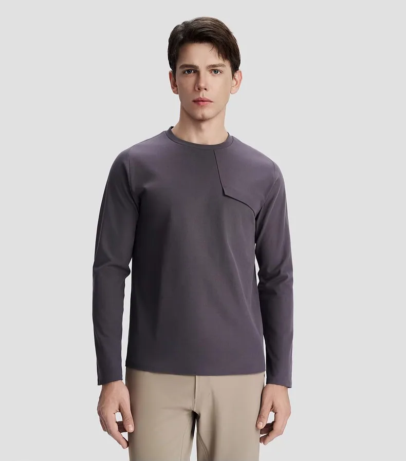 Nuevo Camisas de punto de manga larga para hombre, ropa urbana