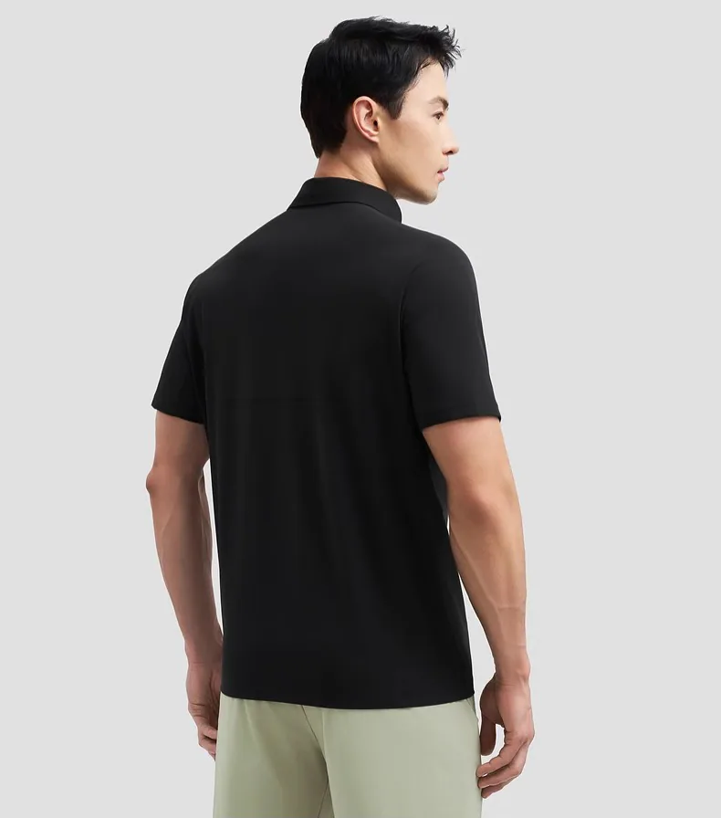 POLO à manches courtes pour hommes, séchage rapide, sans couture, refroidissement, Protection UV, pour le Fitness