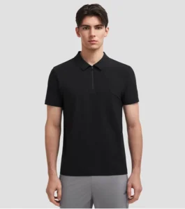 RUNNING Series Men's Seamless Zip Running Fitness Short-Sleeve POLO Shirt