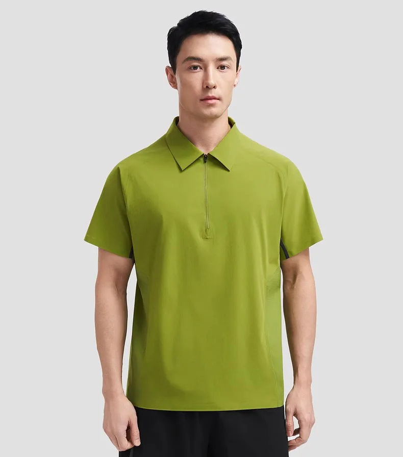 POLO rafraîchissant sans couture à manches courtes pour hommes pour le fitness