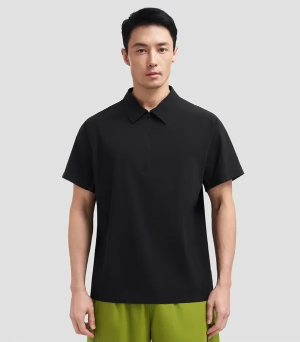 POLO rafraîchissant sans coutures à manches courtes pour hommes pour le fitness