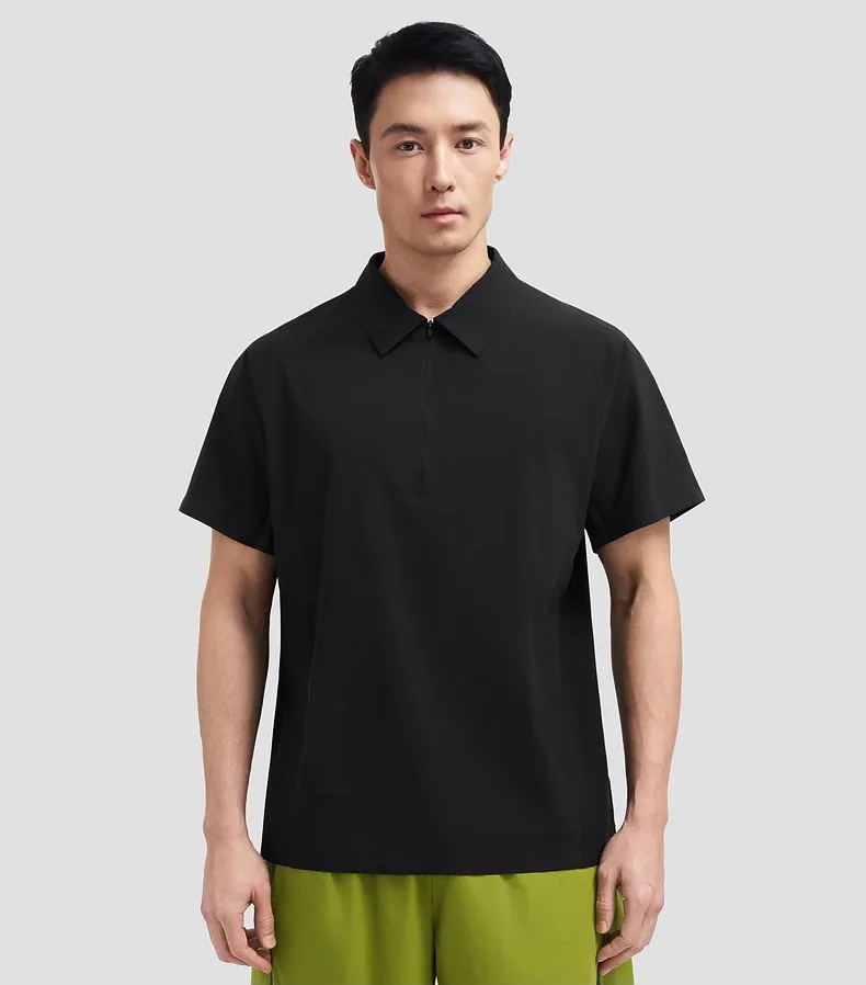 POLO rafraîchissant sans coutures à manches courtes pour hommes pour le fitness