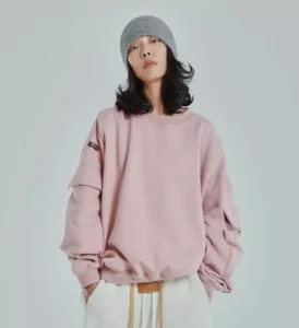 Unisex Fleece Inside Crew neck Sweatshirt Sleeve Pockets Street wear