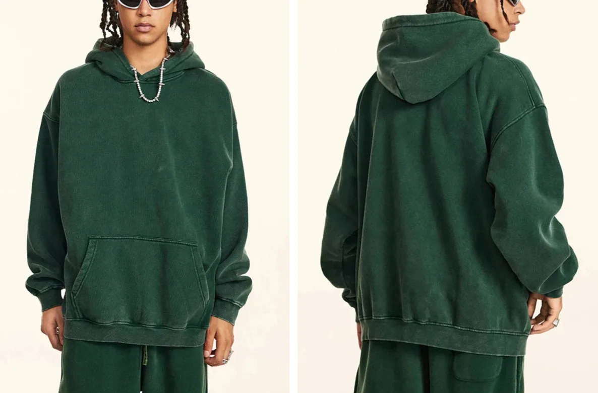Sudadera con capucha de gran tamaño con lavado ácido y estilo boxy